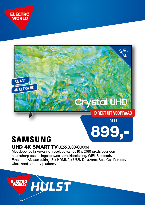 Samsung UHD 4K SMART TV UE55CU8070UXXN w29 | Electro World Hulst